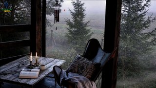 Magical Music Behind Soothing Rain Sounds || A Mysterious Place with Cup of Tea • Candle • Book