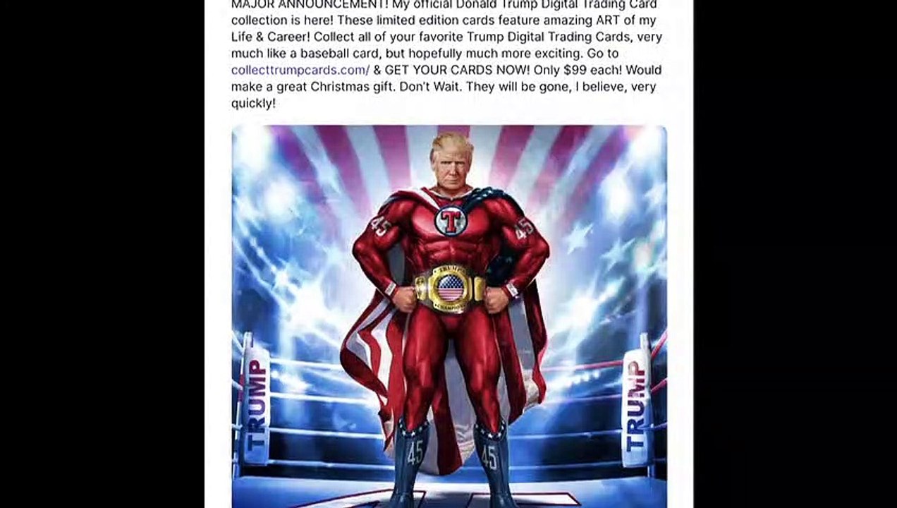 Trump anuncia NFTs colecionáveis de si mesmo