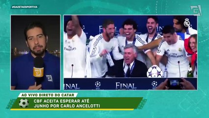 Direto do Catar, Tiago Salazar detalha busca da CBF pelo técnico Carlo Ancelotti