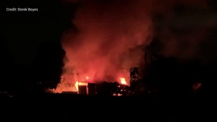 Residents evacuated from homes as crews battle fire