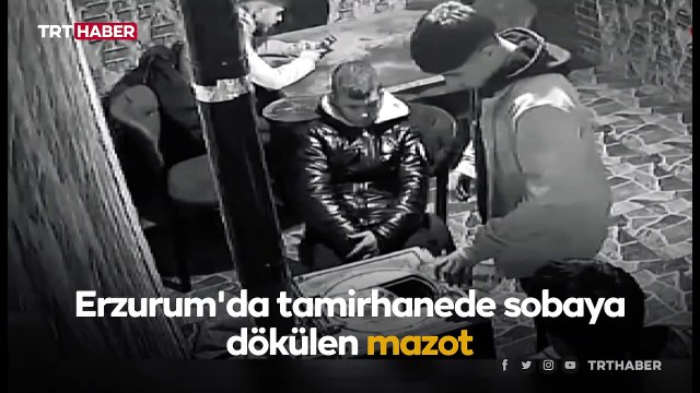 Sobaya dökülen mazot parladı, 1 kişi yaralandı