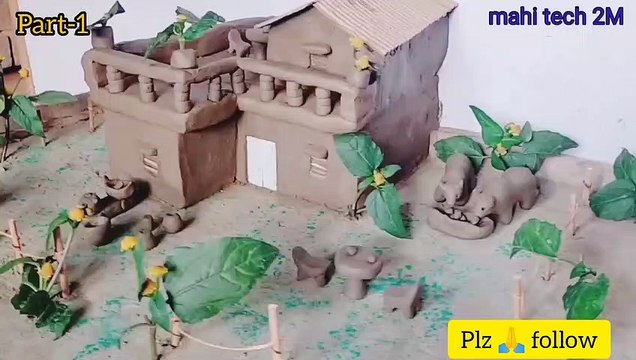 DIY miniaturehouse। Mitti ka Ghar kaise banaye। Miniaturecooking। Dollhouse। Indian Village house design। Beautiful mini house। Miniaturekichenset