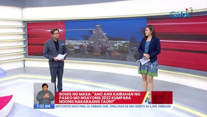 #BosesNgMasa: "Ano ang kaibahan ng Pasko mo ngayong 2022 kumpara noong nakaraang taon?" | UB