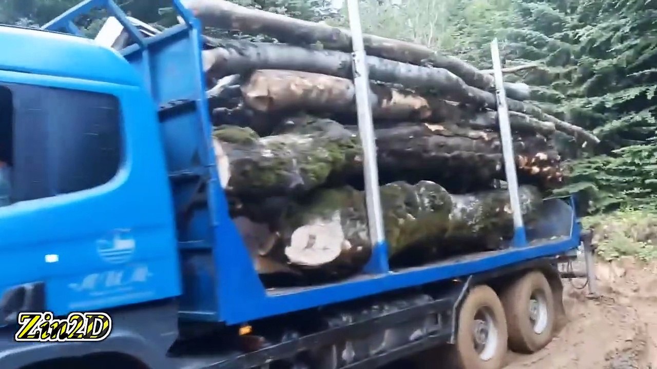 Dangerous Idiots Monster Logging Wood Truck Driving Skills, Fastest Climbing Truck Heavy Equipment