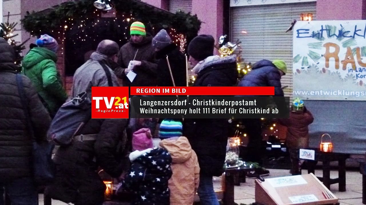 Langenzersdorf - Christkindlpostamt  Weihnachtspony holt 111 Brief für Christkind ab