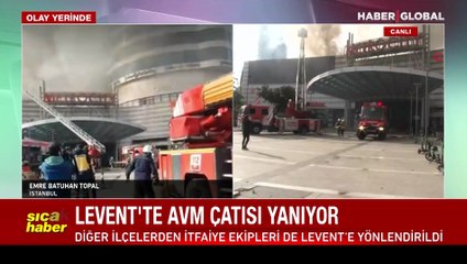 Levent’te bulunan AVM’de büyük yangın