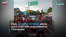 2 Kendaraan Tabrakan di Ciutara Sukabumi, Mobil Ringsek Sopir Masuk Rumah Sakit