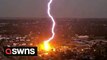 Camera captures dramatic moment lightning strikes near nursing home in Louisiana