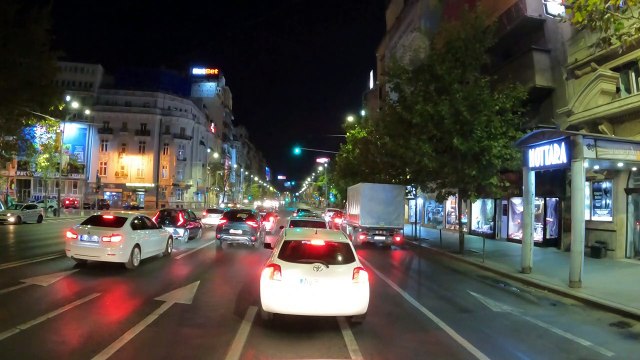 Bucharest After Midnight 4K Video. Piata Unirii to Piata Romana