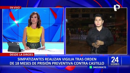 Download Video: Pedro Castillo: simpatizantes realizan vigilia tras orden de 18 meses de prisión preventiva en su contra