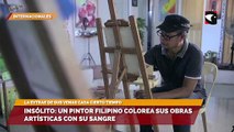 Insólito: un pintor filipino colorea sus obras artísticas con su sangre