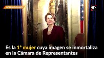 Presentaron el retrato de Nancy Pelosi en el Capitolio de Estados Unidos