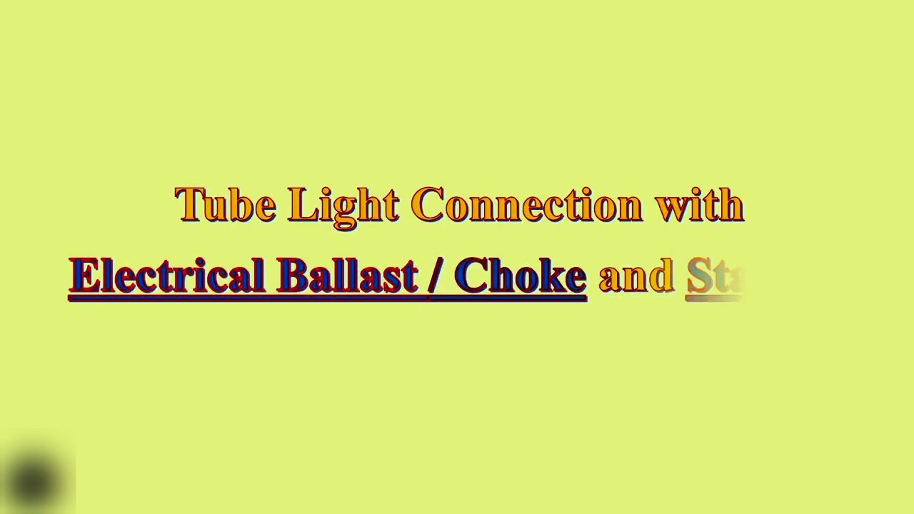 wiring for fluorescent tube lights