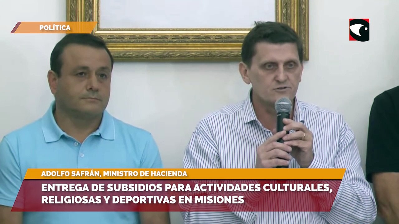 Entrega de subsidios para actividades culturales, religiosas y deportivas en Misiones