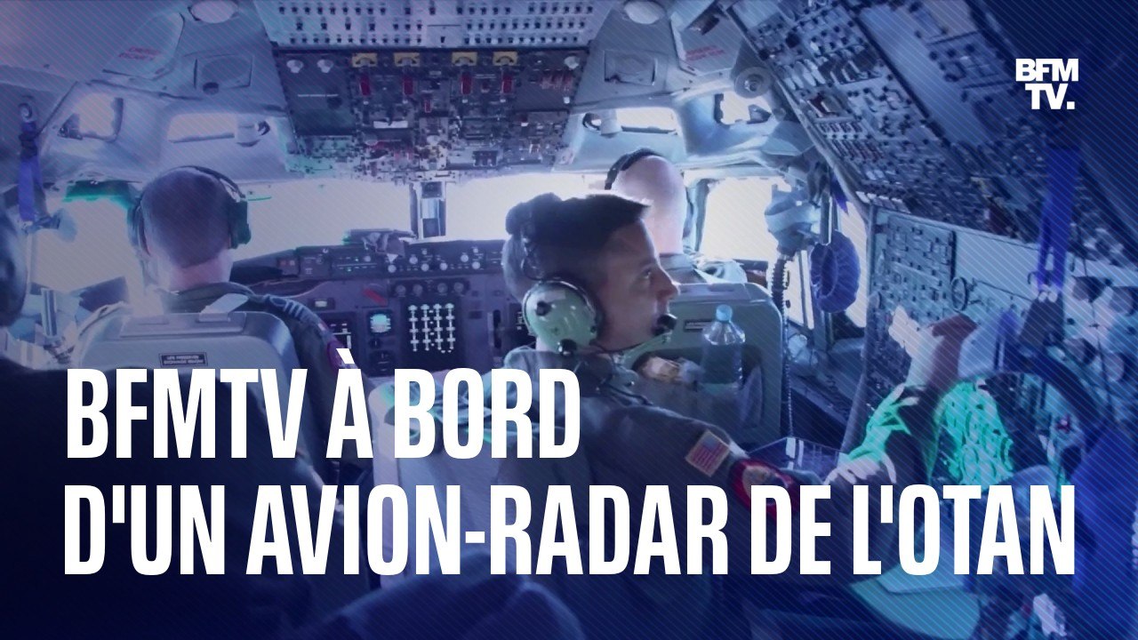 Les reporters de BFMTV à bord d'un Awacs, un avion radar de l'Otan