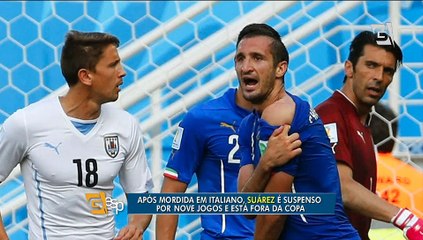 Suárez está fora da Copa após mordida em rival