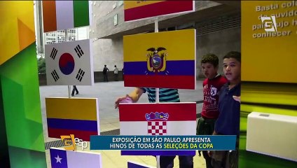 Exposição apresenta hinos das seleções da Copa