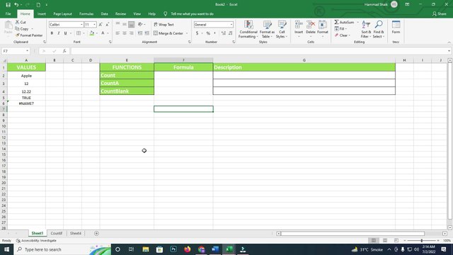 MS EXCEL 2019 CLASS 02 | Count Functions in MS EXCEL | Learn MS EXCEL 2019 in Urdu/Hindi #learnexcel