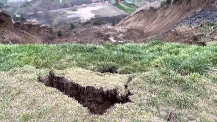 KBÜ kampüs alanında heyelan meydana geldi