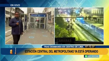 Metropolitano: estación jirón de la Unión permanece cerrada tras ataques vandálicos