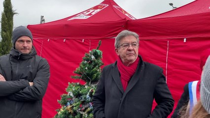 Jean-Luc Mélenchon auprès des salariés de GRDF à Saint-Etienne