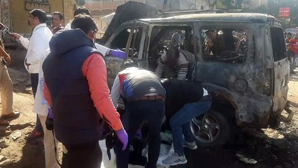 स्पकार्पियों में लगी आग बुझाने पर अन्दर मिला शव