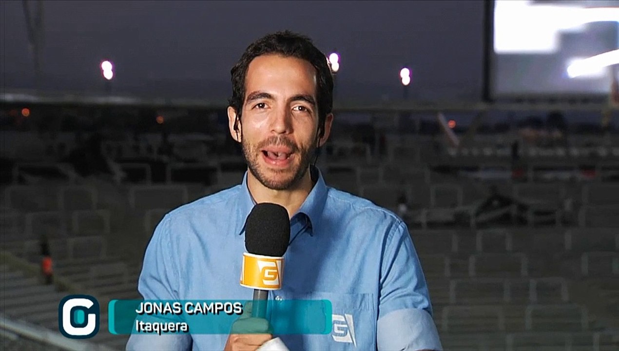 Bastidores na Arena Corinthians antes do treino aberto