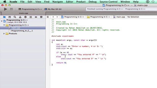 Programming in C++ / X-Code || Tutorial 7 - Else If Statements