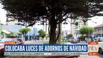 Un obrero falleció mientras realizaba trabajos en la avenida Busch de La Paz, sufrió una descarga eléctrica.