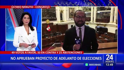 Congreso: No se aprueba proyecto de ley para adelanto de elecciones