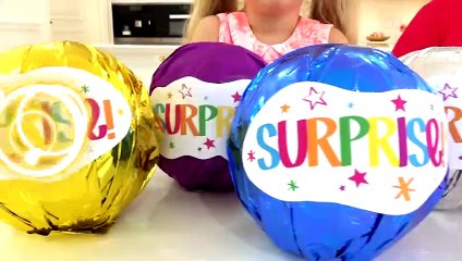 Diana and Roma Play with Colored Surprises