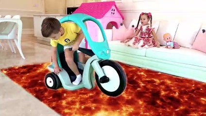 The Floor is Lava Challenge with Diana Roma & Dad! 🔥