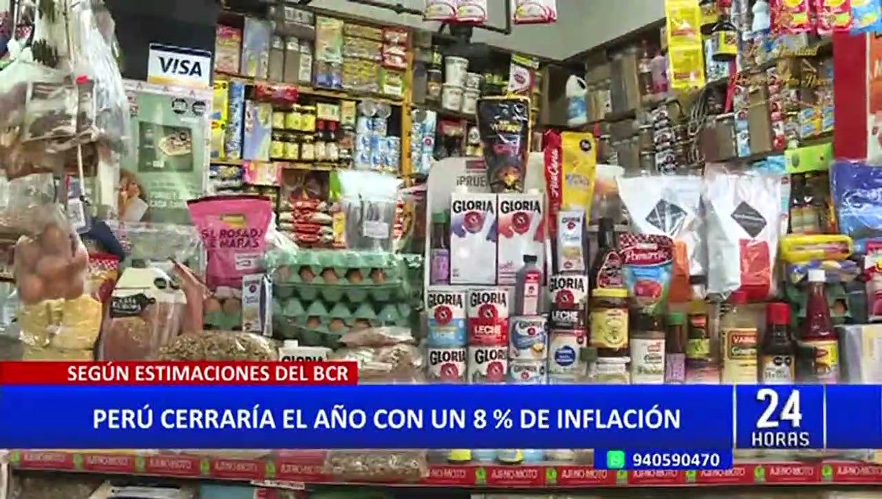 Perú cerraría el año con un 8% de inflación, según estimaciones del BCR