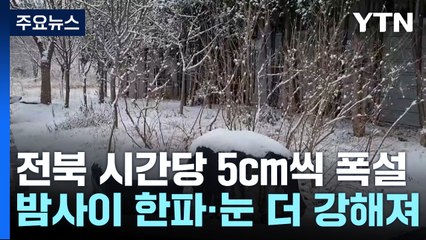 [날씨] 전북 눈 폭탄, 시간당 5cm씩 늘어나...밤사이 한파·눈 더 강해져 / YTN