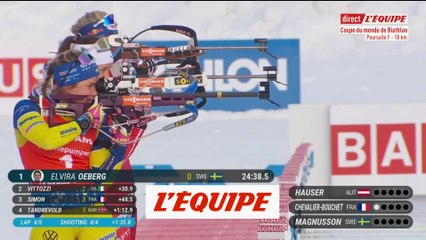 E. Oeberg triomphe dans la poursuite, Simon 3e - Biathlon - CM (F)