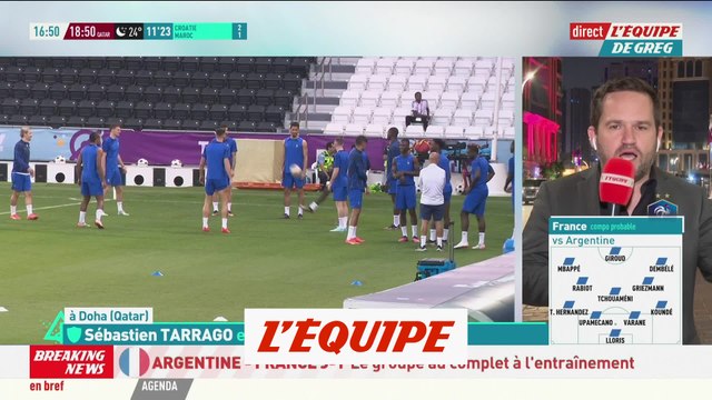 Un groupe au complet à l'entraînement - Foot - CM 2022 - Bleus