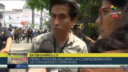 La policía peruana allana el local de la Confederación de Comunidades Campesinas (CCP)