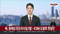 북한, 동해상 탄도미사일 2발 발사…ICBM 도발 후 한달만