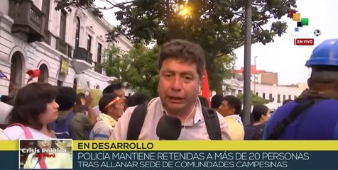 Policía peruana retiene a más de 20 manifestantes campesinos
