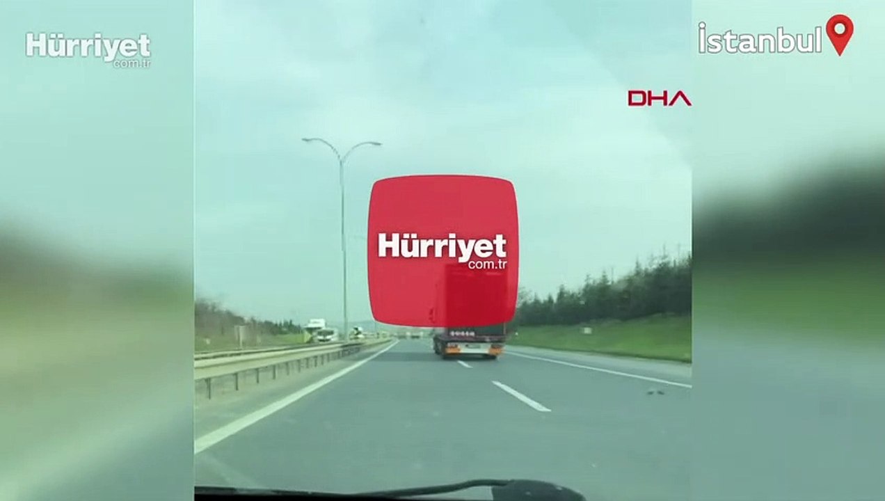 TEM'de TIR şoföründen tehlikeli hareketler