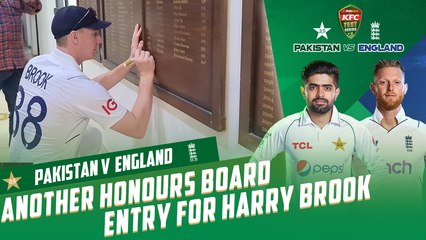 After Rawalpindi and Multan, Harry Brook now enters his name on the National Bank Cricket Arena Honours Board, Karachi.