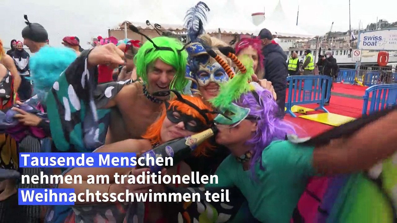 Heiteres Weihnachtsschwimmen im Genfer See