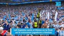 Lali Espósito cantó el Himno en la final así lo entonaron jugadores e hinchas