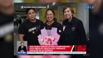 2022 World weightlifting championships gold medalist Hidilyn Diaz-Naranjo, nakauwi na sa Pilipinas | UB