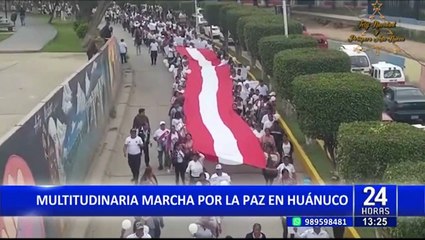 Huánuco: Realizan multitudinaria marcha por la paz