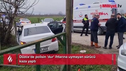 Polisten kaçarken kaza yaptı! 2 yaralı