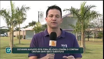 Giovanni Augusto está de fora contra o Coritiba e Crisitan substitui