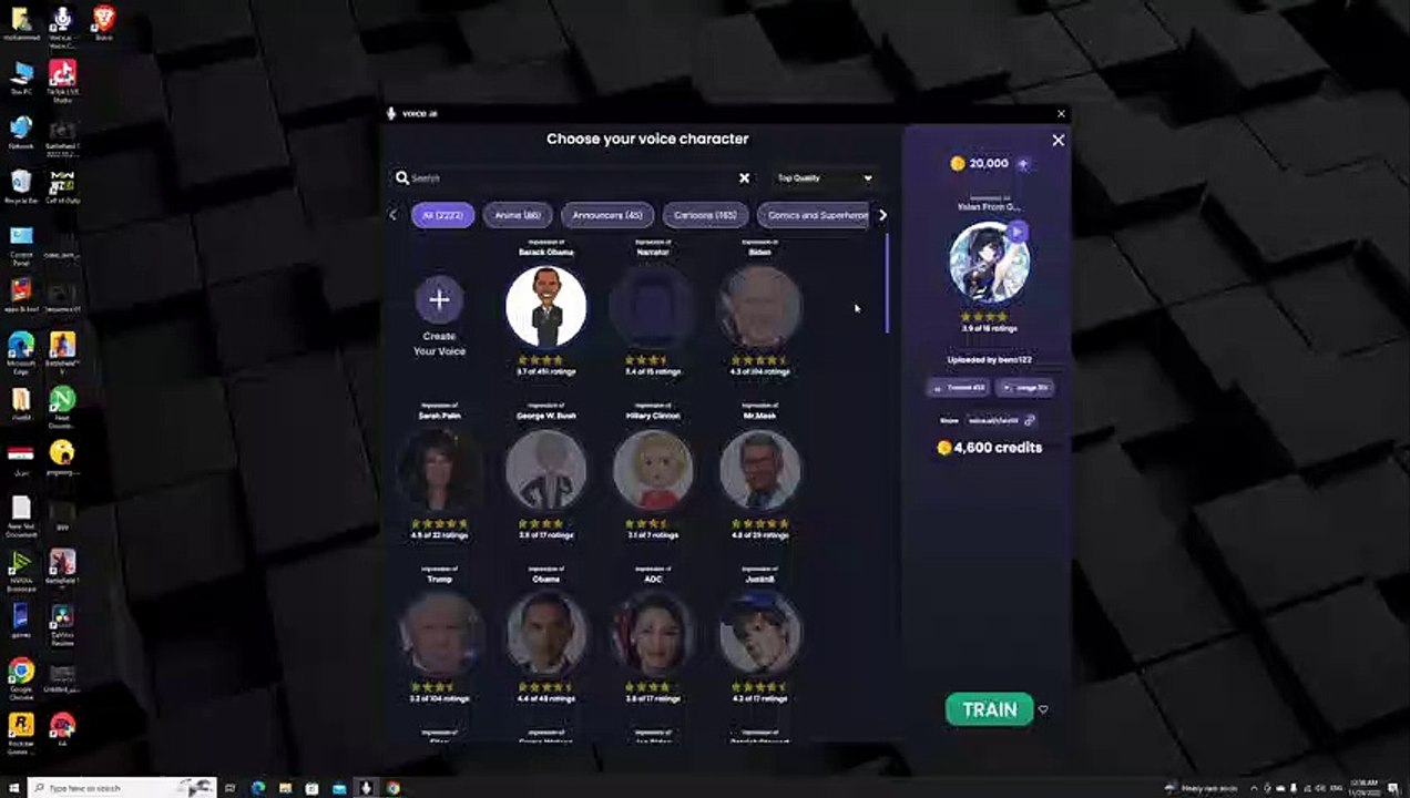 برنامج الذكاء الصناعي لل pc لتغيير الاصوات الى اي صوت . حتى ان كان بنت