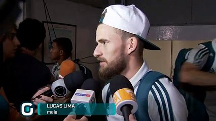 Entrevista com Lucas Lima e Dudu depois da partida contra o Internacional