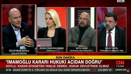 Süleyman Soylu'dan İmamoğlu açıklaması: İstinaf ve Yargıtay kararı onaylarsa, görevden alırım